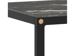 Mueble para TV negro con vidrio de mármol negro 100x40x40 cm