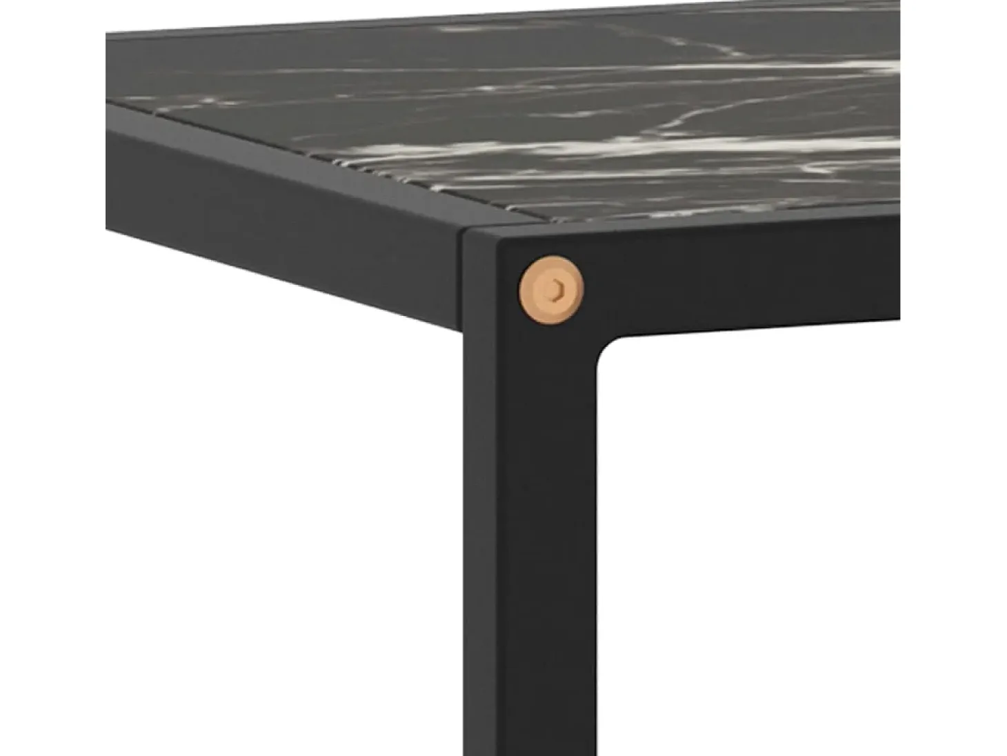 Mueble para TV negro con vidrio de mármol negro 100x40x40 cm