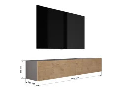 Mueble para TV suspendido, 170 x 34 x 32 cm, antracita/roble Lancelot