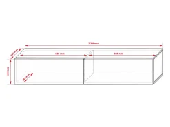 Mueble para TV suspendido, 170 x 34 x 32 cm, antracita/roble Lancelot