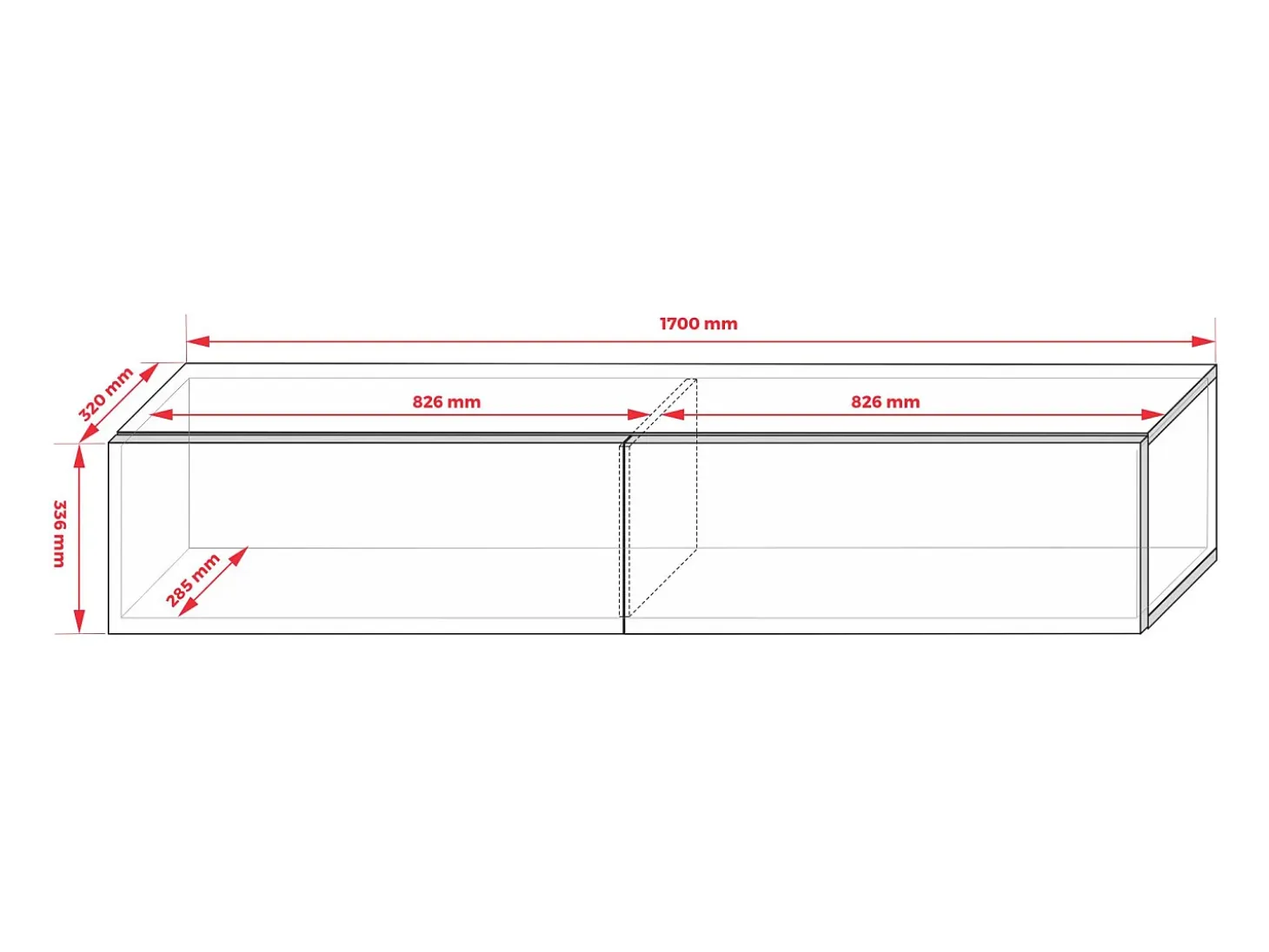 Mueble para TV suspendido, 170 x 34 x 32 cm, antracita/roble Lancelot