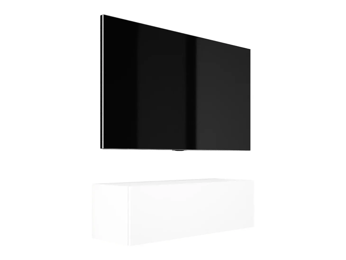 Mueble para TV suspendido, 100 x 34 x 32 cm, blanco mate