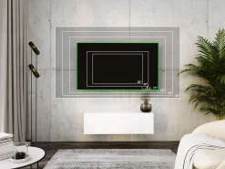 Mueble para TV suspendido, 100 x 34 x 32 cm, blanco mate
