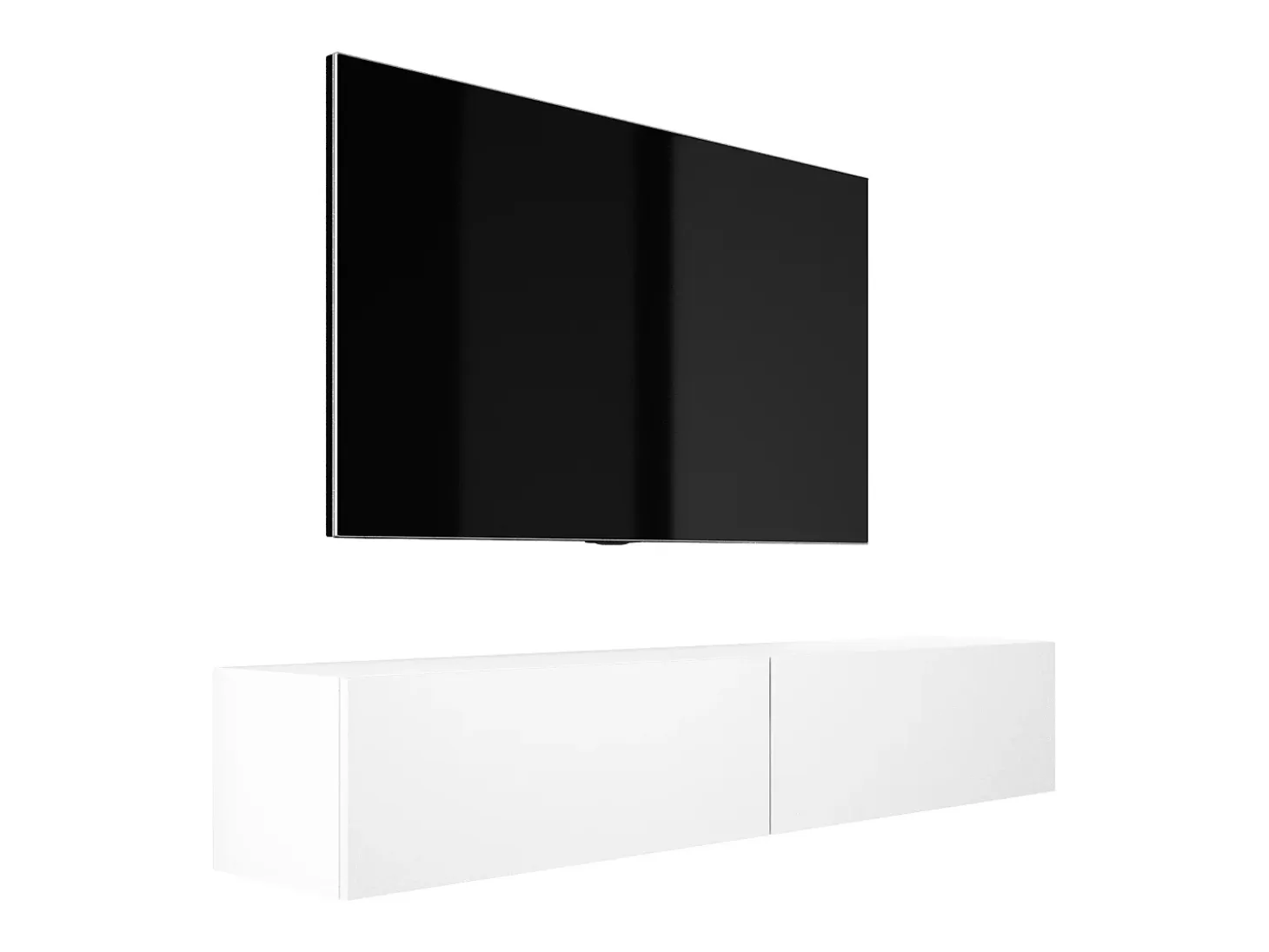 Mueble para TV suspendido, 170 x 34 x 32 cm, blanco mate