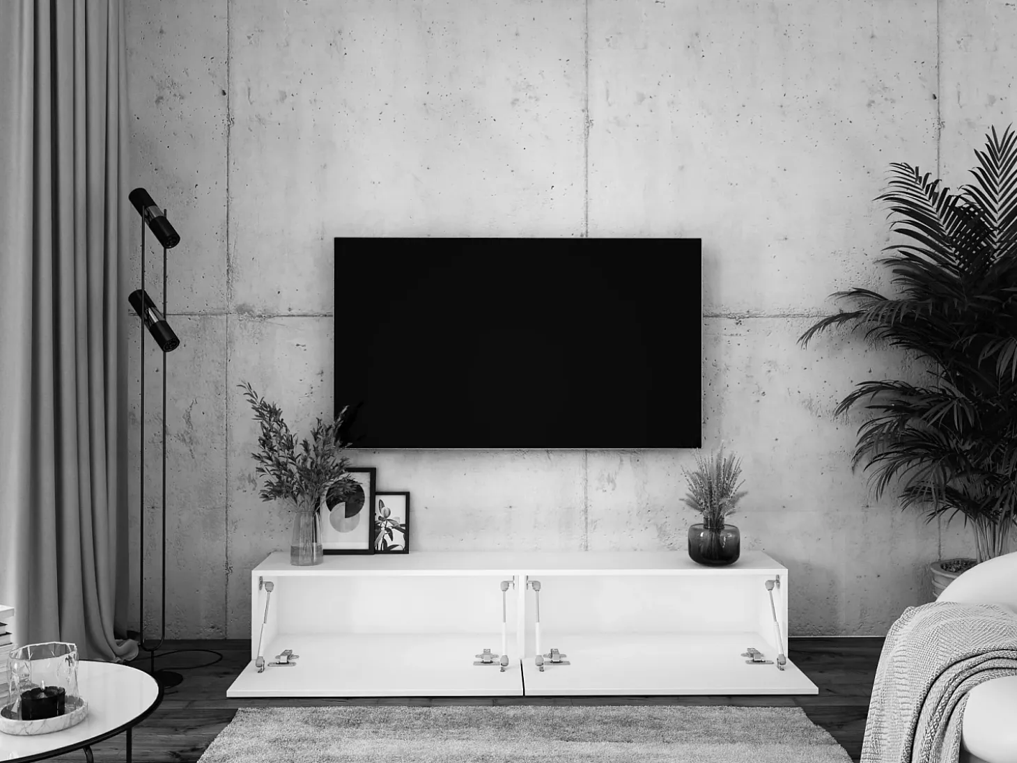 Mueble para TV suspendido, 170 x 34 x 32 cm, antracita