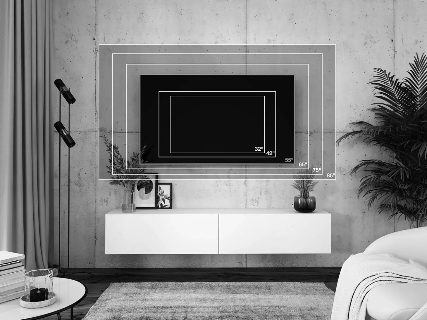 Mueble para TV suspendido, 170 x 34 x 32 cm, antracita