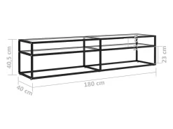 Mueble para TV vidrio templado transparente 180x40x40,5 cm