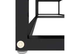 Mueble para TV vidrio templado negro 140x40x40,5 cm