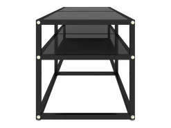 Mueble para TV vidrio templado negro 140x40x40,5 cm