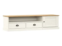 Mueble para TV VIGO madera maciza de pino blanco 156x40x40 cm ES59936