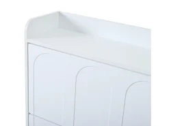 Mueble para zapatos 2 piezas - 140x25x120 cm - con 12 compartimentos - 6 puertas abatibles - MDF - Blanco
