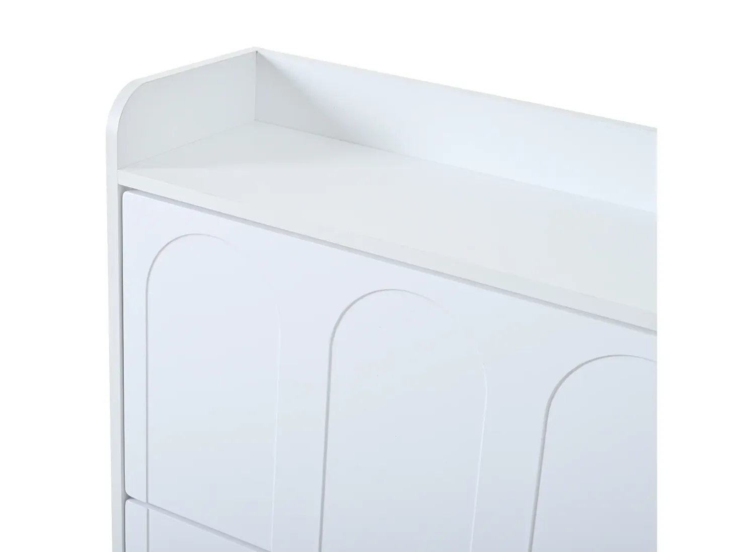 Mueble para zapatos 2 piezas - 140x25x120 cm - con 12 compartimentos - 6 puertas abatibles - MDF - Blanco