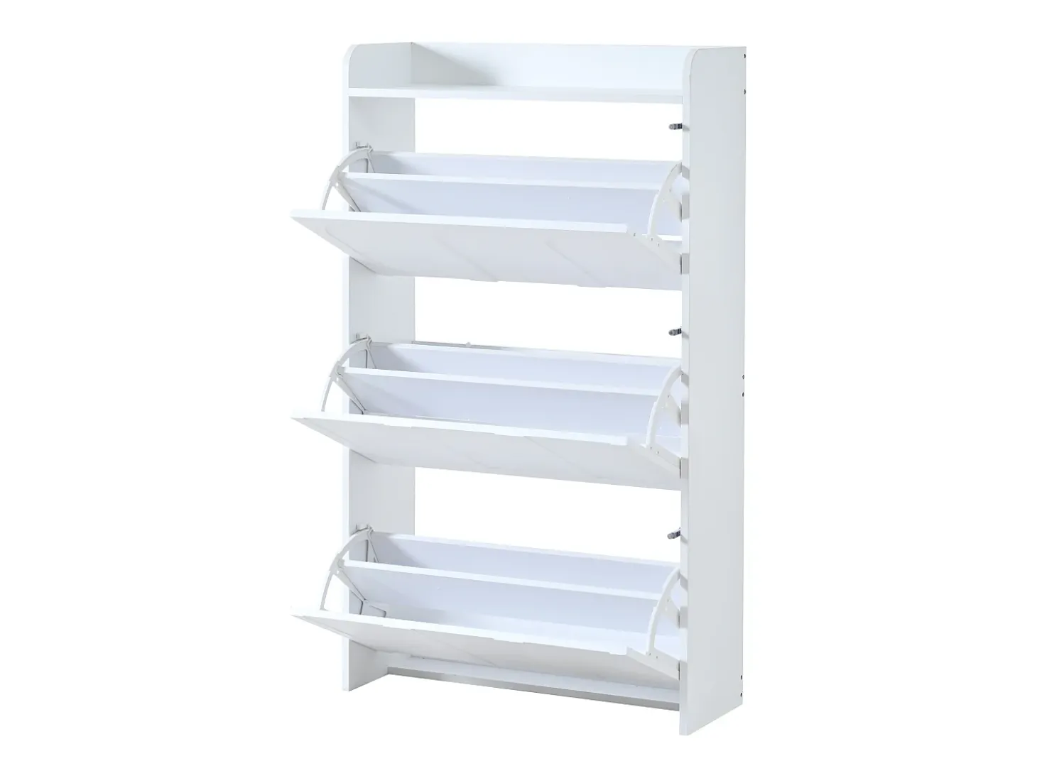 Mueble para zapatos 2 piezas - 140x25x120 cm - con 12 compartimentos - 6 puertas abatibles - MDF - Blanco