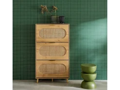 Mueble para zapatos con 3 cajones natural