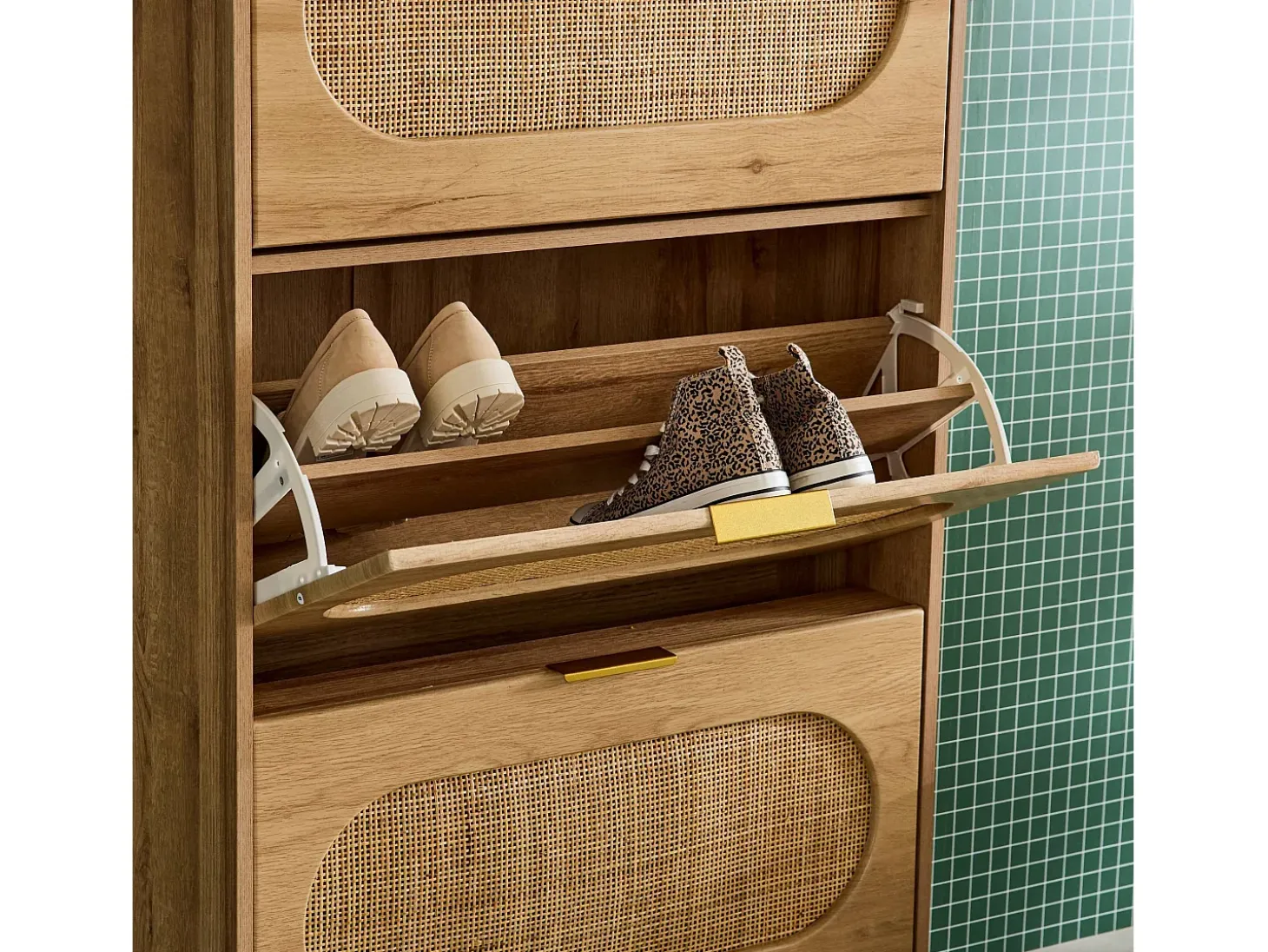 Mueble para zapatos con 3 cajones natural