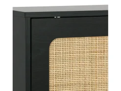 Mueble para zapatos de caña con 3 cajones negro