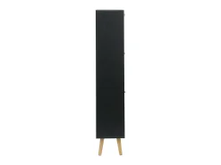 Mueble para zapatos de caña con 3 cajones negro