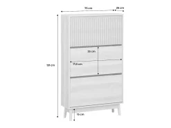 Mueble para zapatos de color nogal con 3 puertas natural