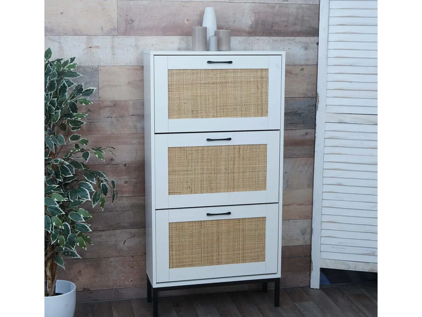 Mueble para zapatos MCW-N92, blanco