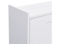 Mueble para zapatos moderno 63x24x120 cm - 3 niveles de almacenamiento - Patas de metal - MDF - Blanco