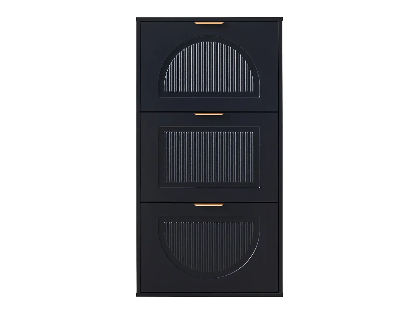 Mueble para zapatos moderno 60x24x114 cm - con 3 puertas abatibles - Negro