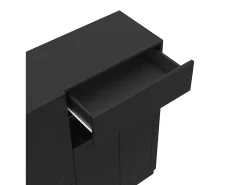 Mueble para zapatos multifuncional - con asiento acolchado - con 4 puertas y 1 cajón - Negro