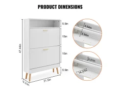 Mueble para Zapatos SucceBuy, 2 Cajones Plegables, Organizador de Almacenamiento para Entrada