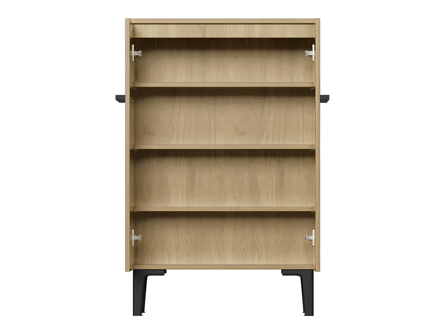 Mueble para zapatos 95x60x34,5 cm - 2 puertas - Estantes ajustables - Acabado de madera - Paneles de partículas - Natural