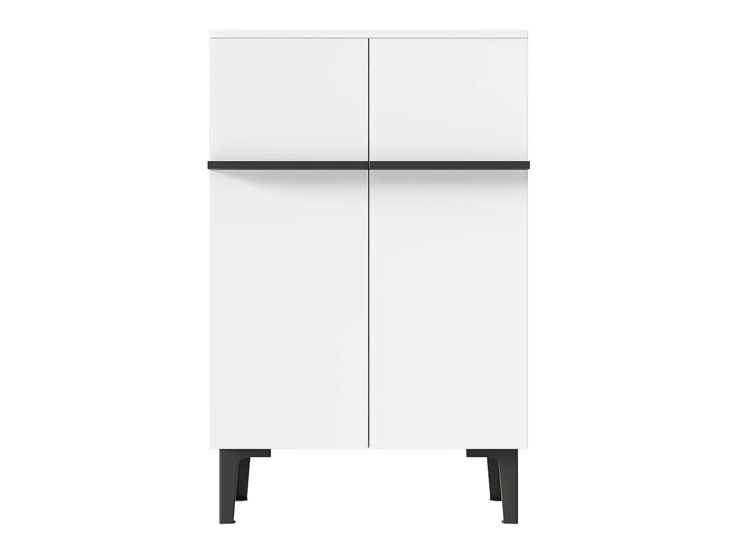Mueble para zapatos 95x60x34,5 cm - 2 puertas - Estantes ajustables - Acabado de madera - Paneles de partículas - Blanco