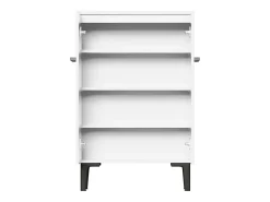 Mueble para zapatos 95x60x34,5 cm - 2 puertas - Estantes ajustables - Acabado de madera - Paneles de partículas - Blanco