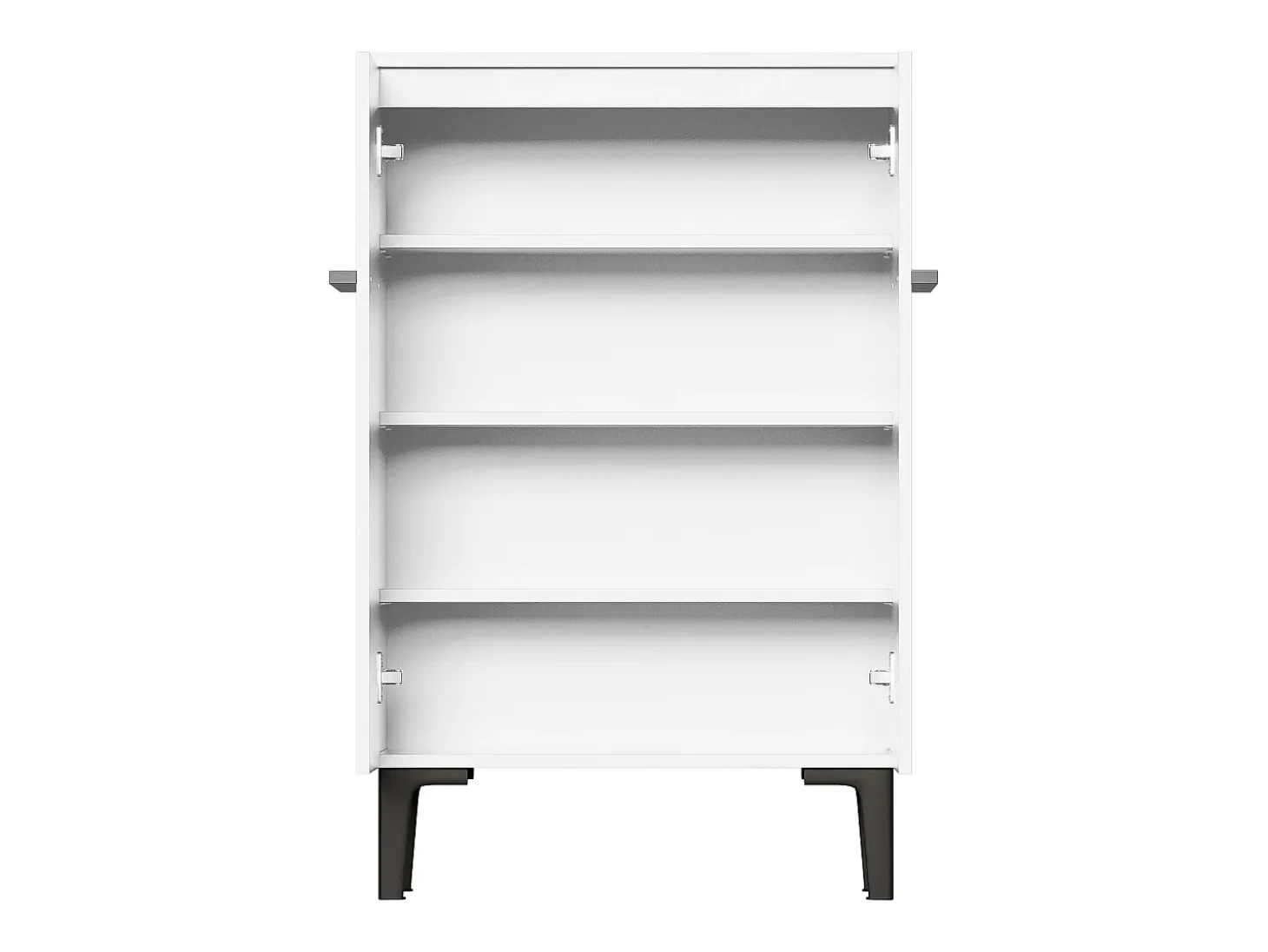 Mueble para zapatos 95x60x34,5 cm - 2 puertas - Estantes ajustables - Acabado de madera - Paneles de partículas - Blanco