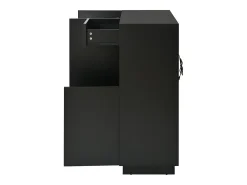 Mueble para zapatos 105x39.5x100.5 cm - 1 cajón y 3 puertas - con iluminación LED - con estantes ajustables - Negro y natural