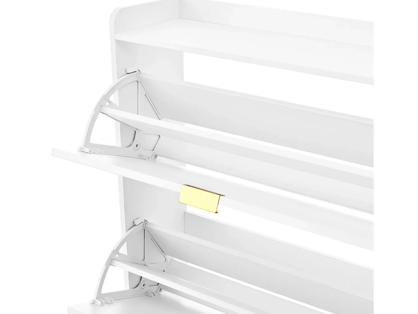 Mueble para zapatos 76x23x118cm - con 3 grandes puertas deslizantes - blanco