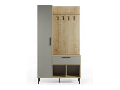 Mueble recibidor con perchero Vesta Roble Verde Gray