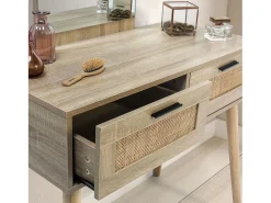 Mueble recibidor Dalia 2 cajones + espejo, color roble
