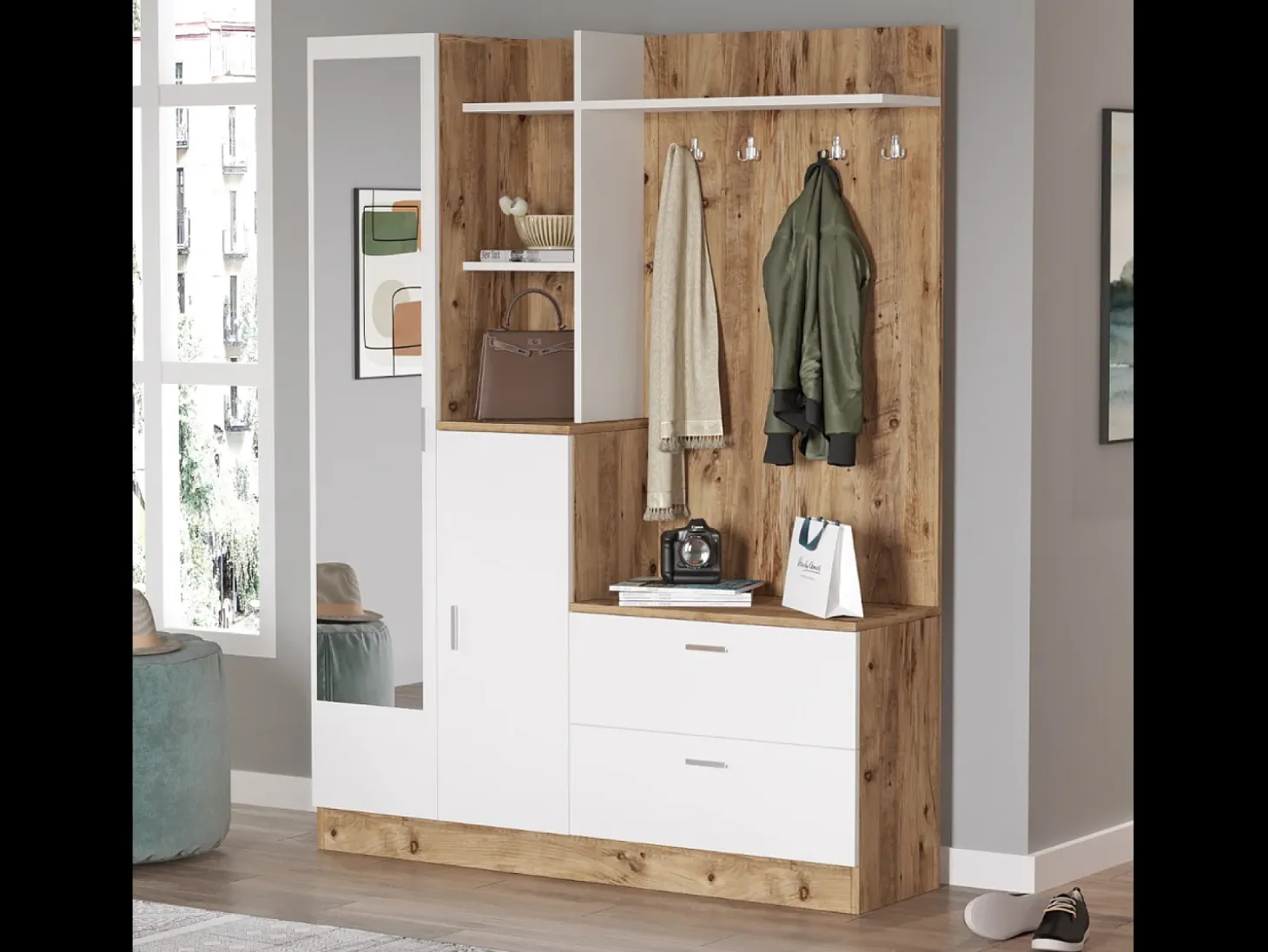 Mueble recibidor estilo escandinavo ANKA