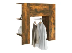 Mueble recibidor madera ingeniería roble ahumado 97,5x37x99 cm