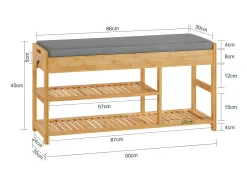 Mueble Recibidor Perchero+Zapatero FSR47-N+FHK06-N SoBuy