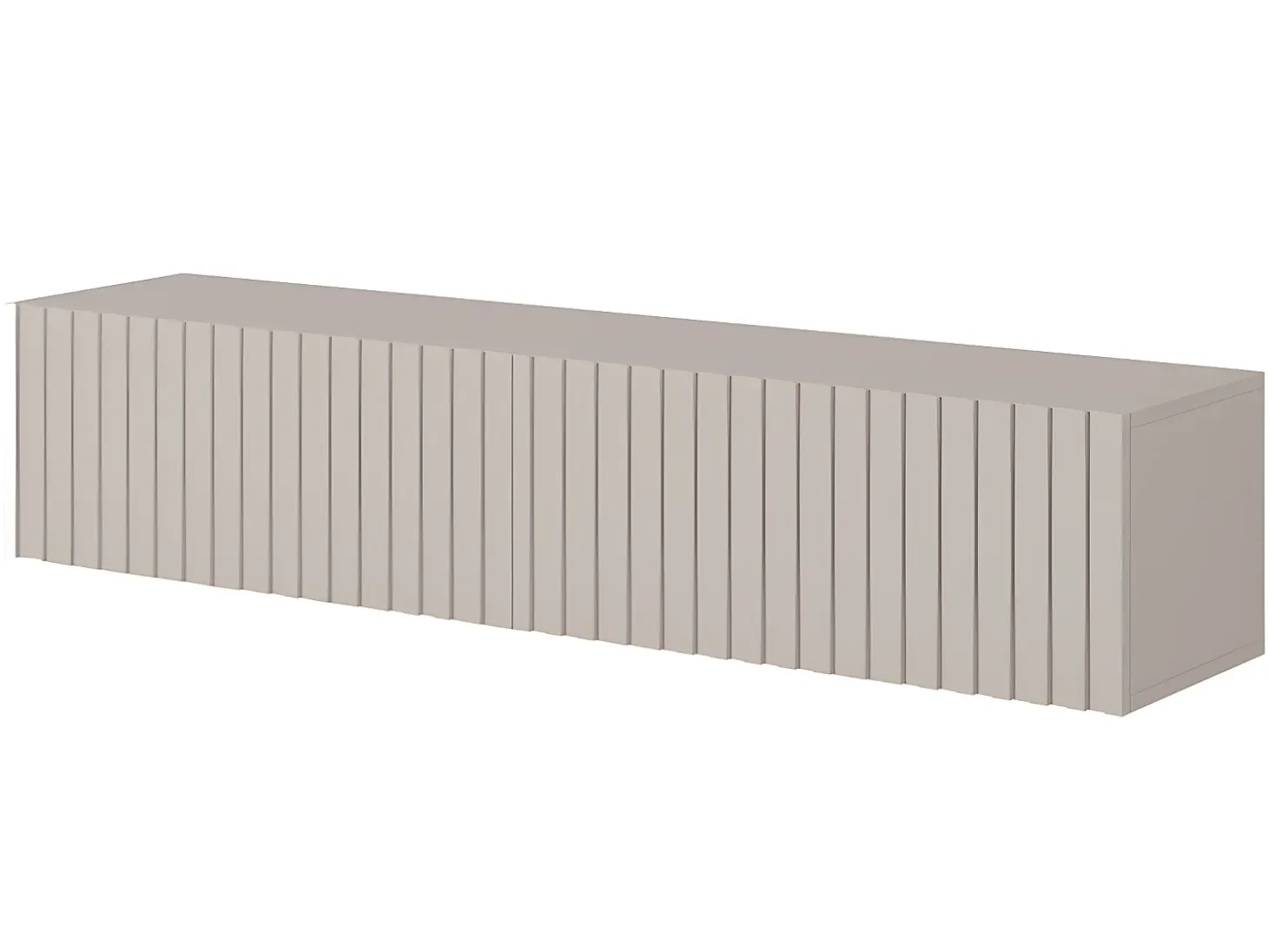 Mueble TV - 140 cm - con frontal laminar - Taupe (Gris-Beige) - TELIRE