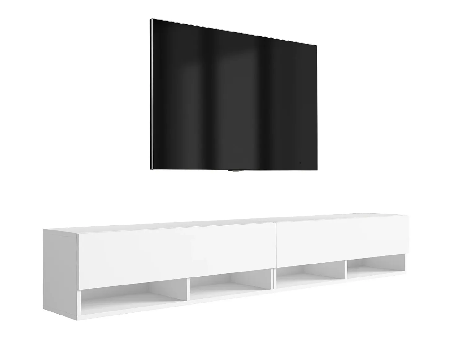 Mueble TV 200 (2 x 100) cm Blanco Mate, 200 × 32 × 34 cm
