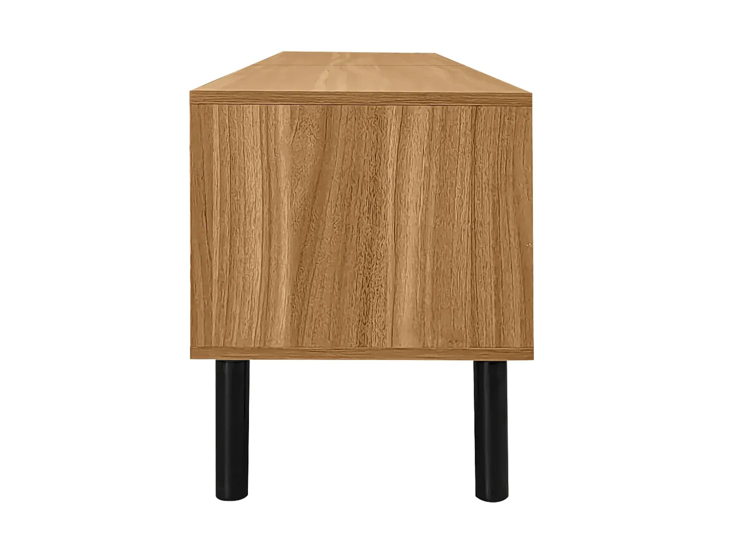 Mueble TV 170×38×47,7 cm - 3 puertas - MDF + paneles de partículas - natural + negro