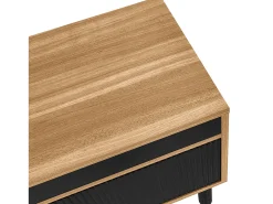 Mueble TV 170×38×47,7 cm - 3 puertas - MDF + paneles de partículas - natural + negro