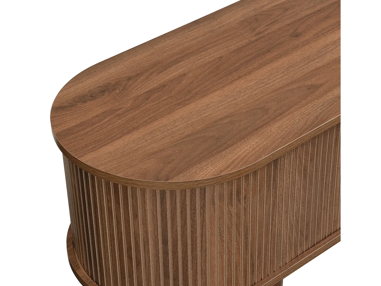 Mueble TV 175×38×45 cm - 2 puertas correderas de ratán - 2 cajones - marrón