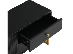 Mueble TV 175 cm - 2 puertas texturizadas y 4 cajones - en MDF - Negro
