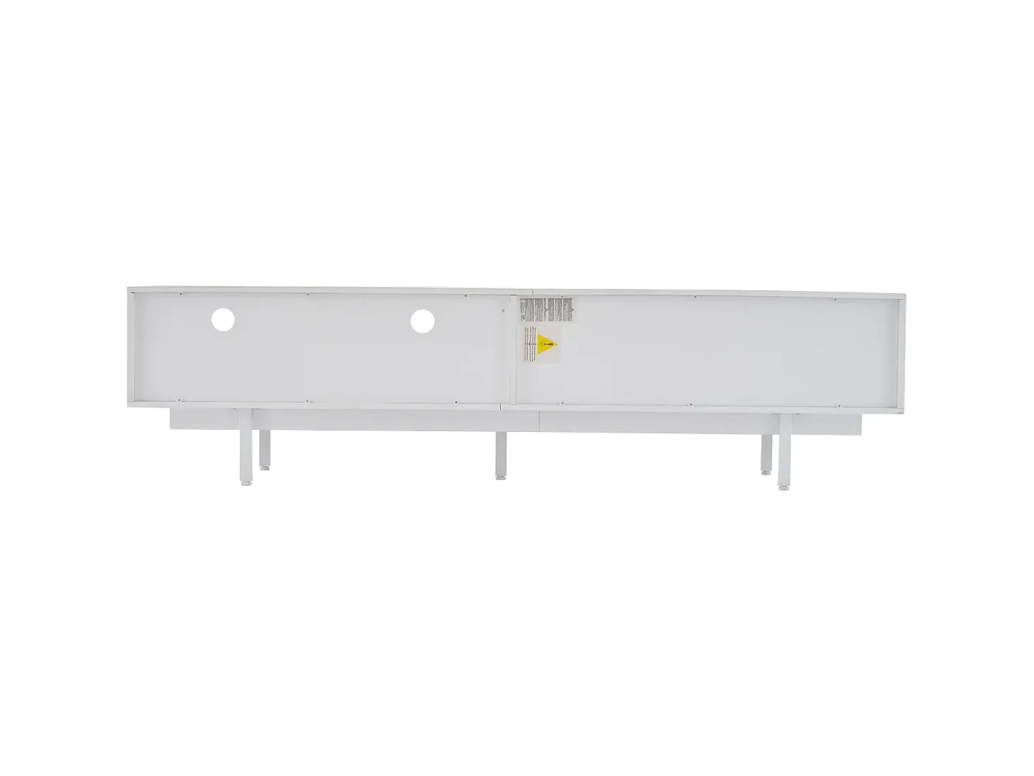 Mueble TV 200 cm - con 3 compartimentos y 2 cajones - TV de 90 pulgadas de capacidad máxima - Blanco