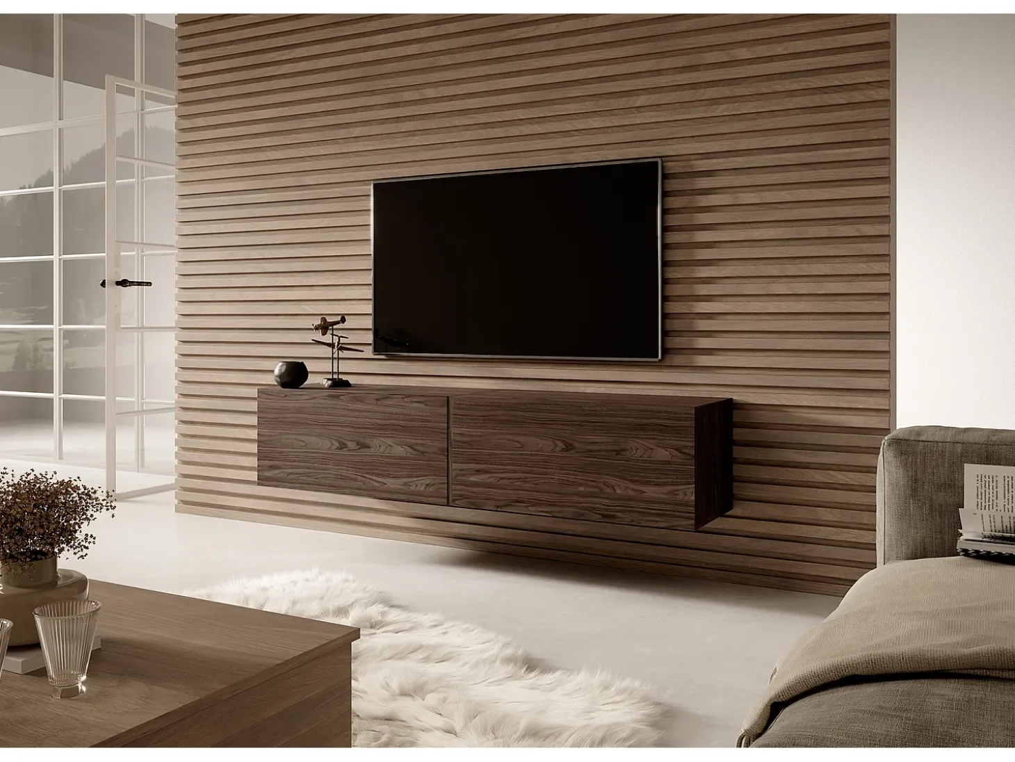 Mueble TV 140 cm Nogal - Bisira
