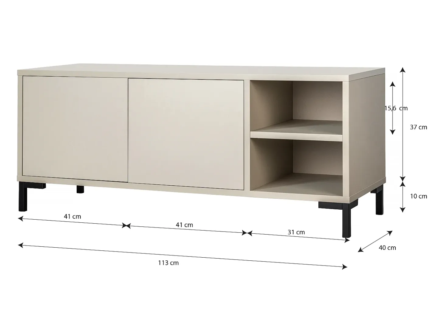 Mueble tv 113 cm taupe MIRKO