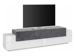 Mueble TV 4 estantes y 3 puertas abatibles 200 cm diseño moderno Corona Low Report