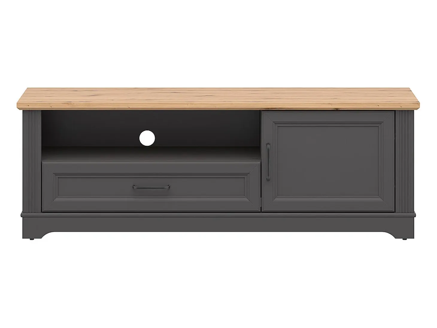Mueble TV 1 puerta 1 cajón 150 cm Charlie Gris Antracita