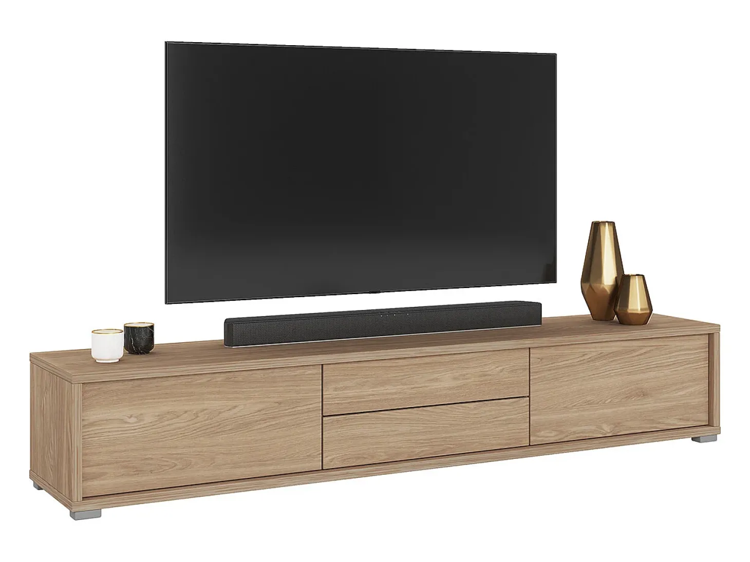 Mueble TV 2 puertas 2 cajones 180 cm Idra Madera